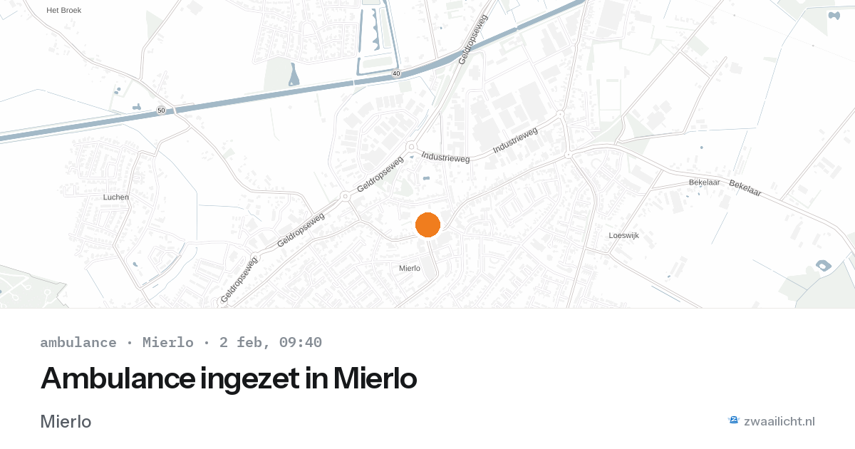 Ambulance ingezet in Mierlo — 2 feb 2026