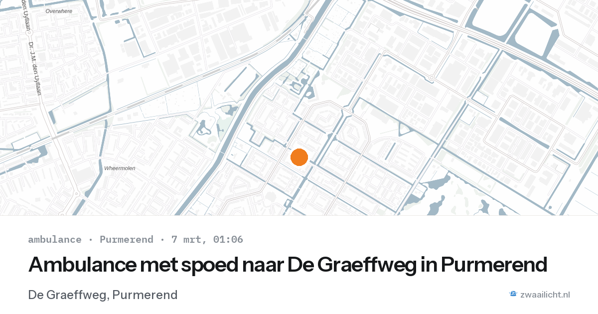 Ambulance met spoed naar De Graeffweg in Purmerend — 7 mrt 2026