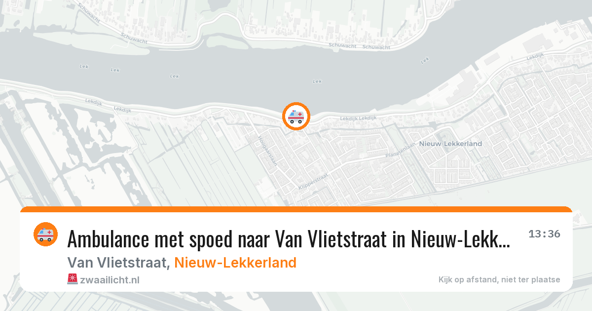 Ambulance met spoed naar Van Vlietstraat in Nieuw-Lekkerland — 12 feb 2026