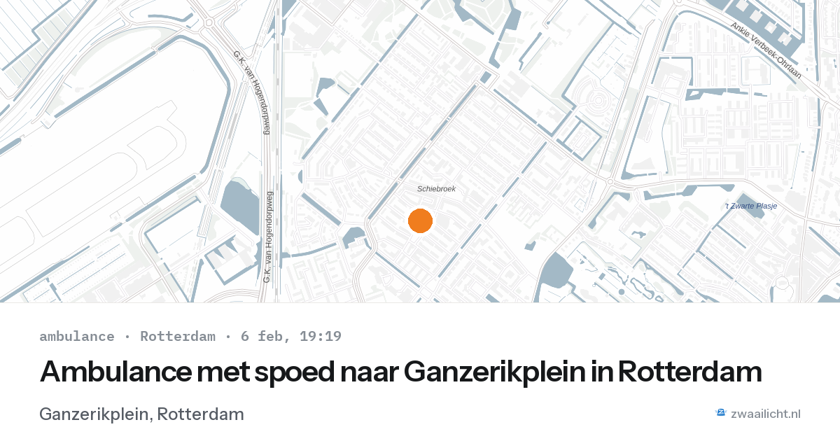 Ambulance met spoed naar Ganzerikplein in Rotterdam — 6 feb 2026