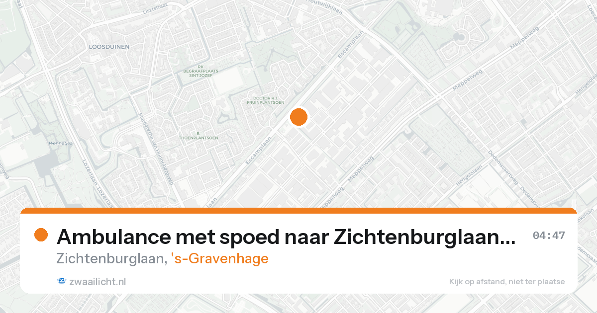 Ambulance met spoed naar Zichtenburglaan in 's-Gravenhage — 23 aug 2026