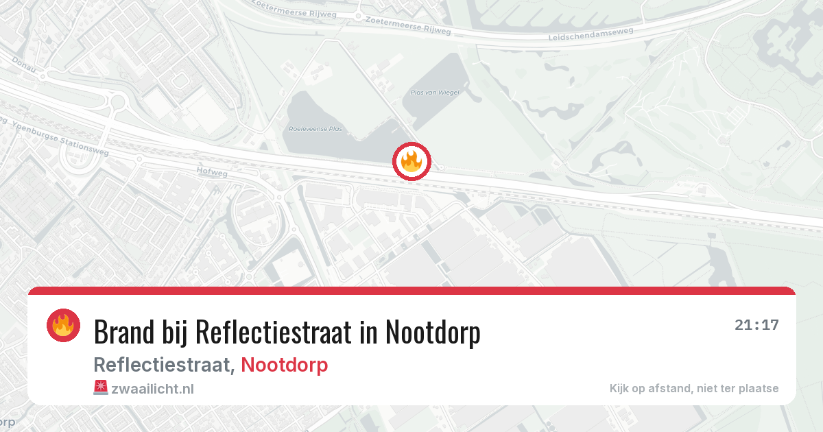 Brand bij Reflectiestraat in Nootdorp — 20 jun 2026