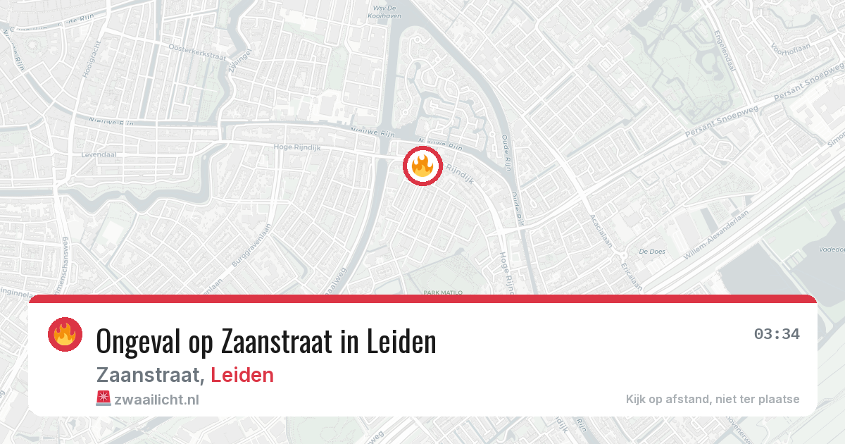 Ongeval op Zaanstraat in Leiden — 20 jun 2026