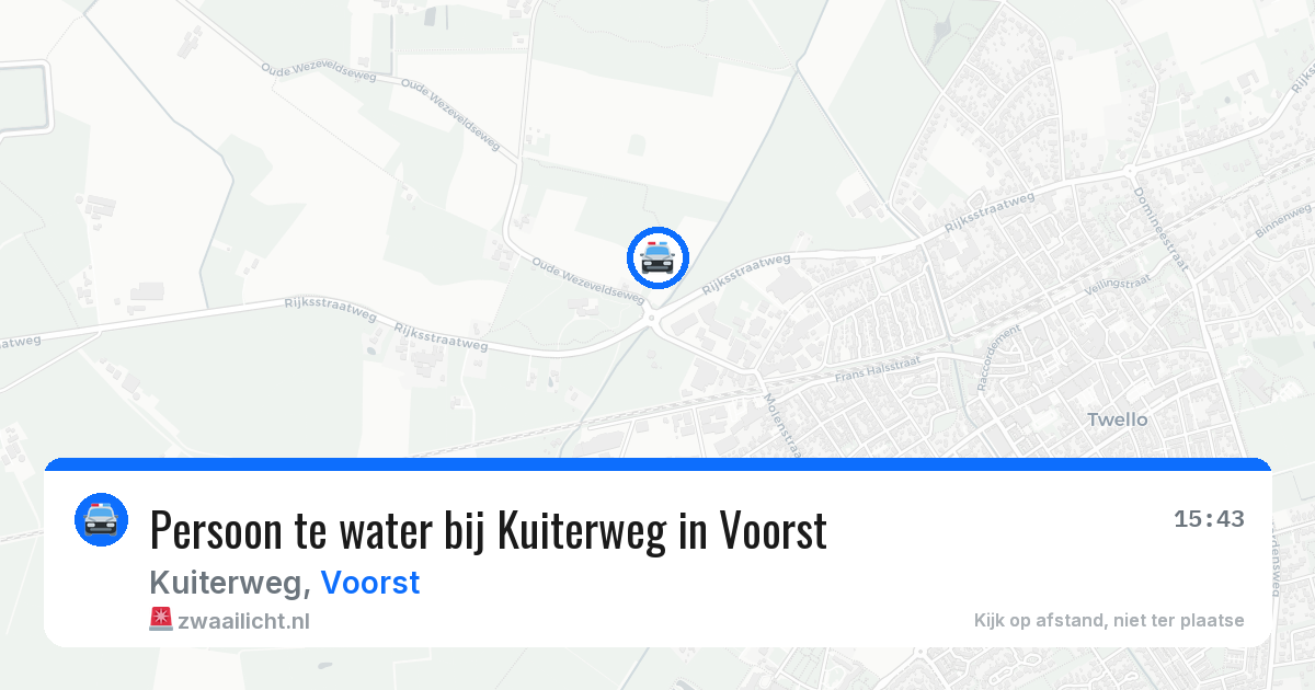 Persoon te water bij Kuiterweg in Voorst — 28 jun 2026