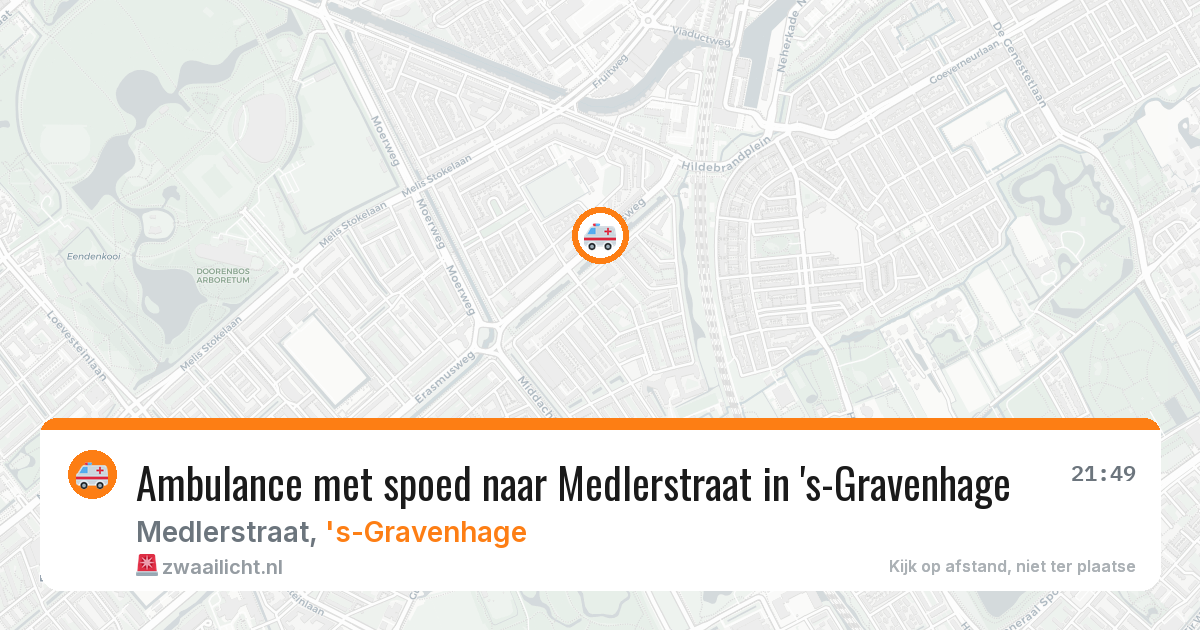 Ambulance met spoed naar Medlerstraat in 's-Gravenhage — 21 mrt 2026