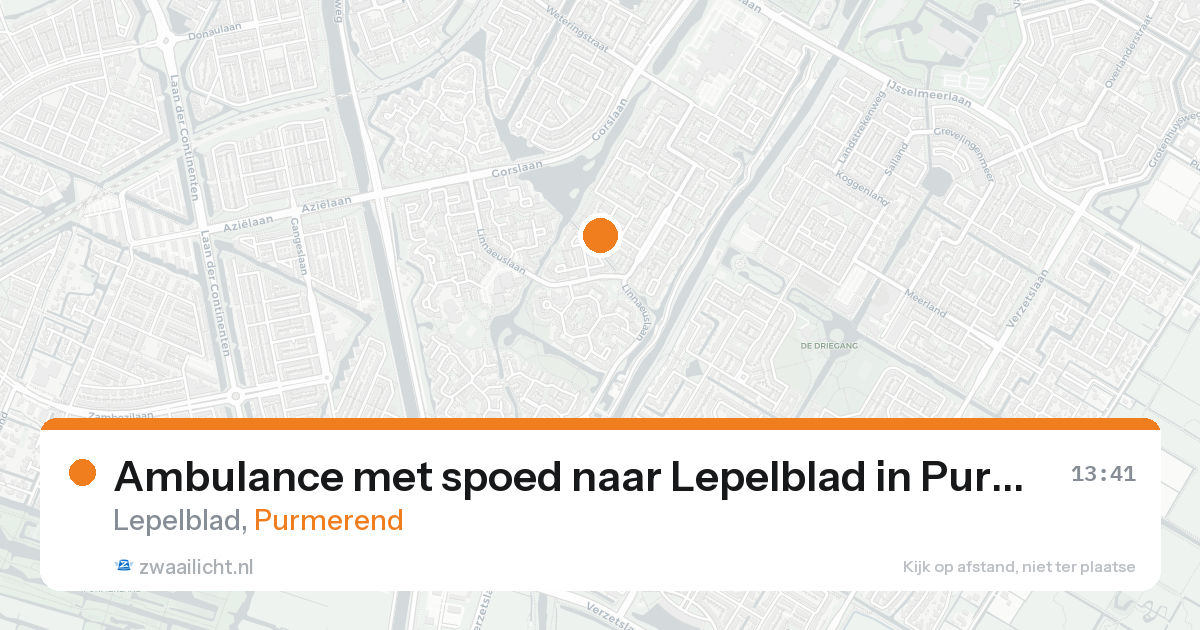 Ambulance met spoed naar Lepelblad in Purmerend — 3 jul 2026