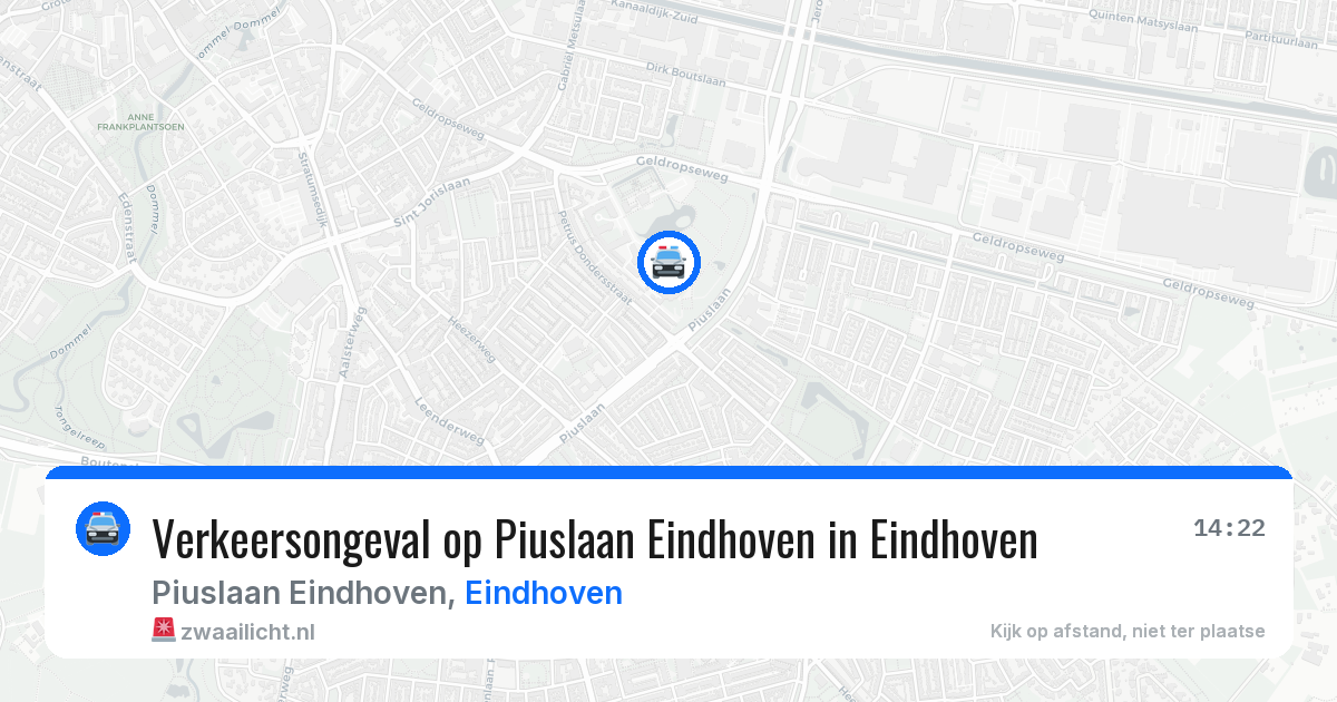 Verkeersongeval op Piuslaan Eindhoven in Eindhoven — 16 mrt 2026