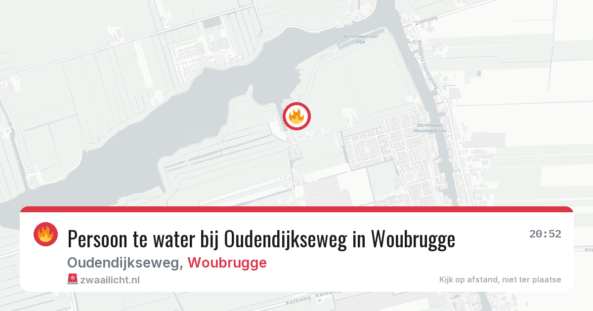 Persoon te water bij Oudendijkseweg in Woubrugge — 26 jul 2026