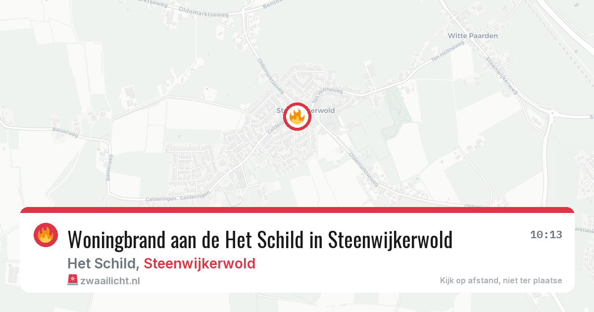 Woningbrand aan de Het Schild in Steenwijkerwold — 7 apr 2026