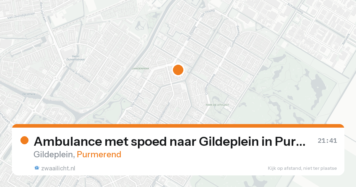 Ambulance met spoed naar Gildeplein in Purmerend — 1 jun 2026