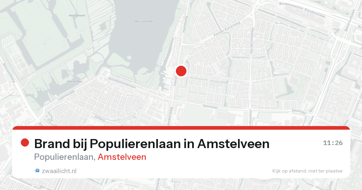 Brand bij Populierenlaan in Amstelveen — 29 mei 2026