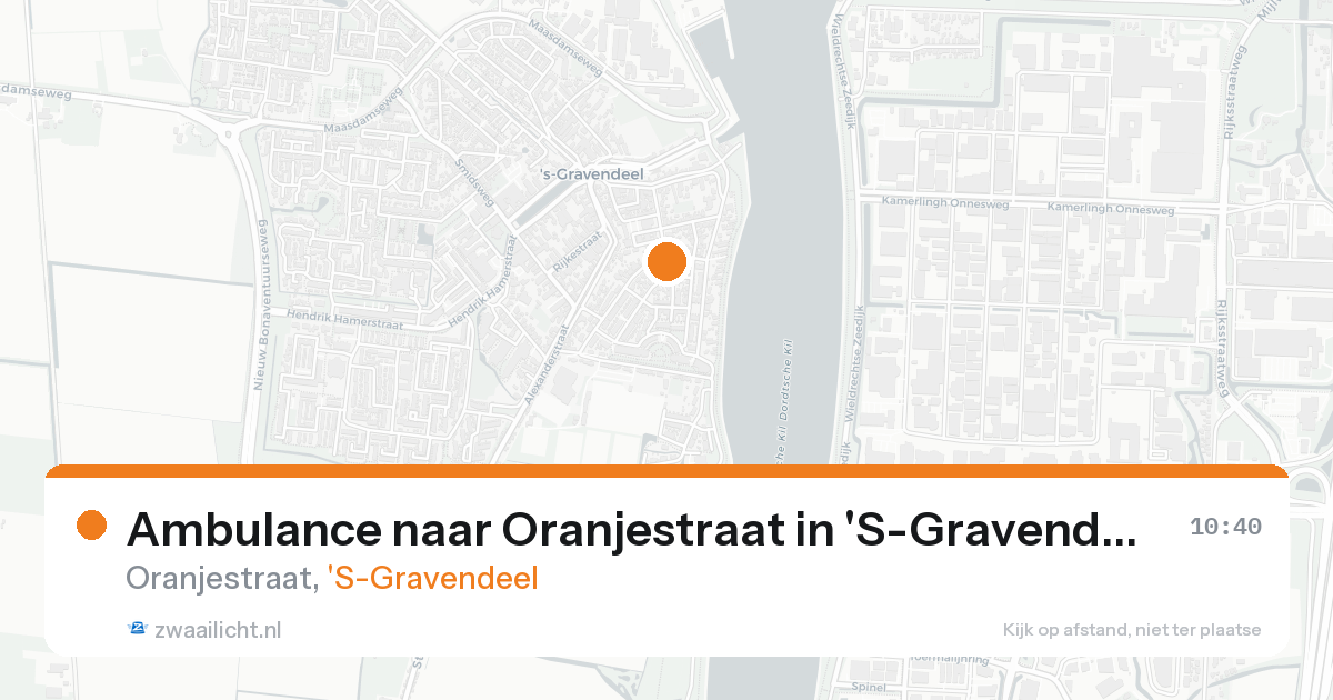 Ambulance naar Oranjestraat in 'S-Gravendeel — 18 aug 2026