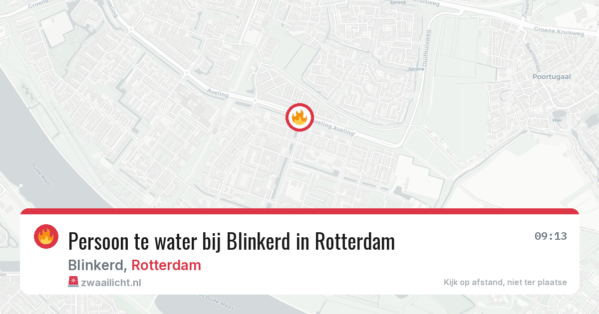 Persoon te water bij Blinkerd in Rotterdam — 12 jul 2026