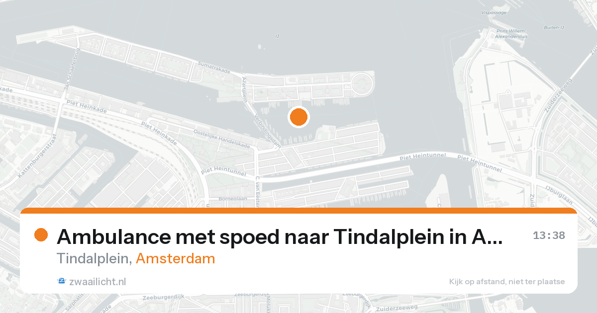 Ambulance met spoed naar Tindalplein in Amsterdam — 20 aug 2026