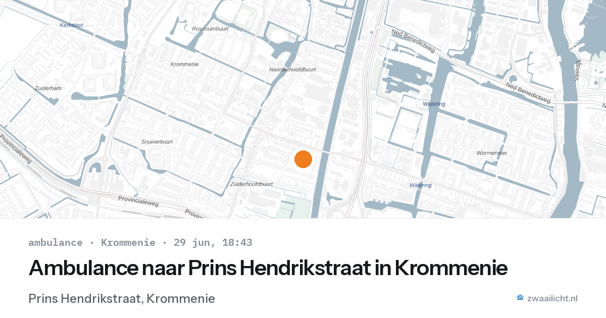 Ambulance naar Prins Hendrikstraat in Krommenie — 29 jun 2026