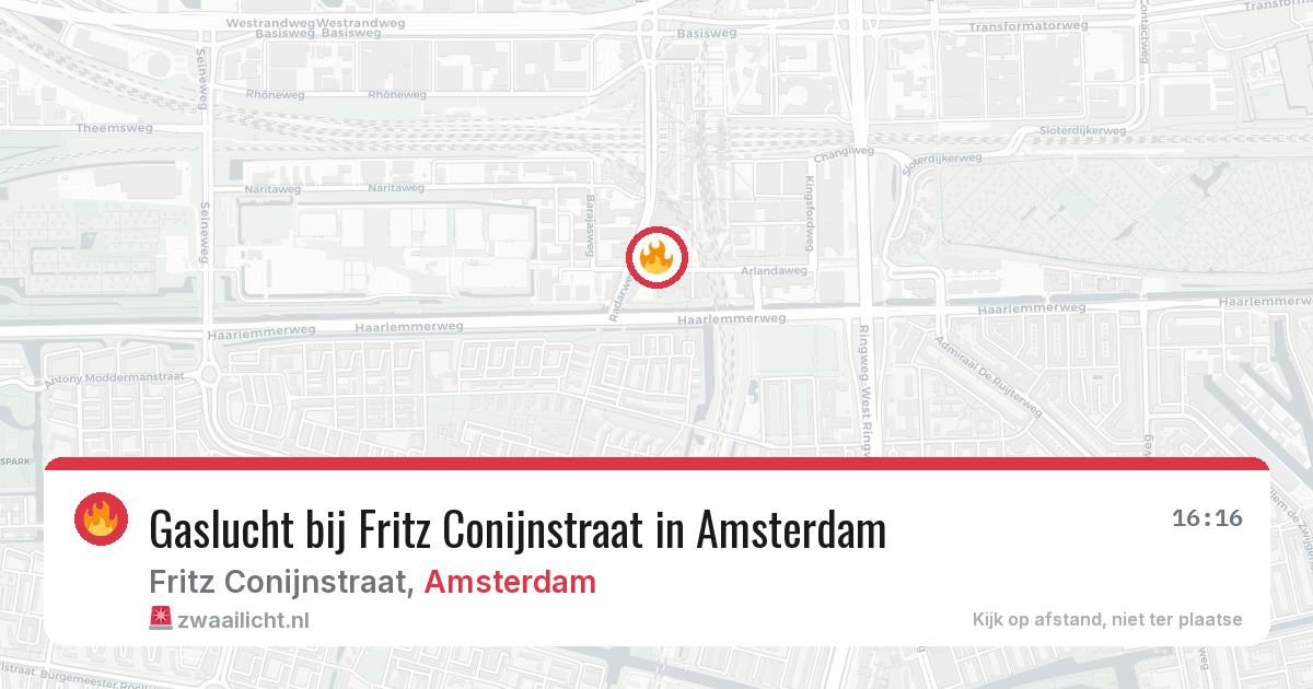 Gaslucht bij Fritz Conijnstraat in Amsterdam — 14 mrt 2026