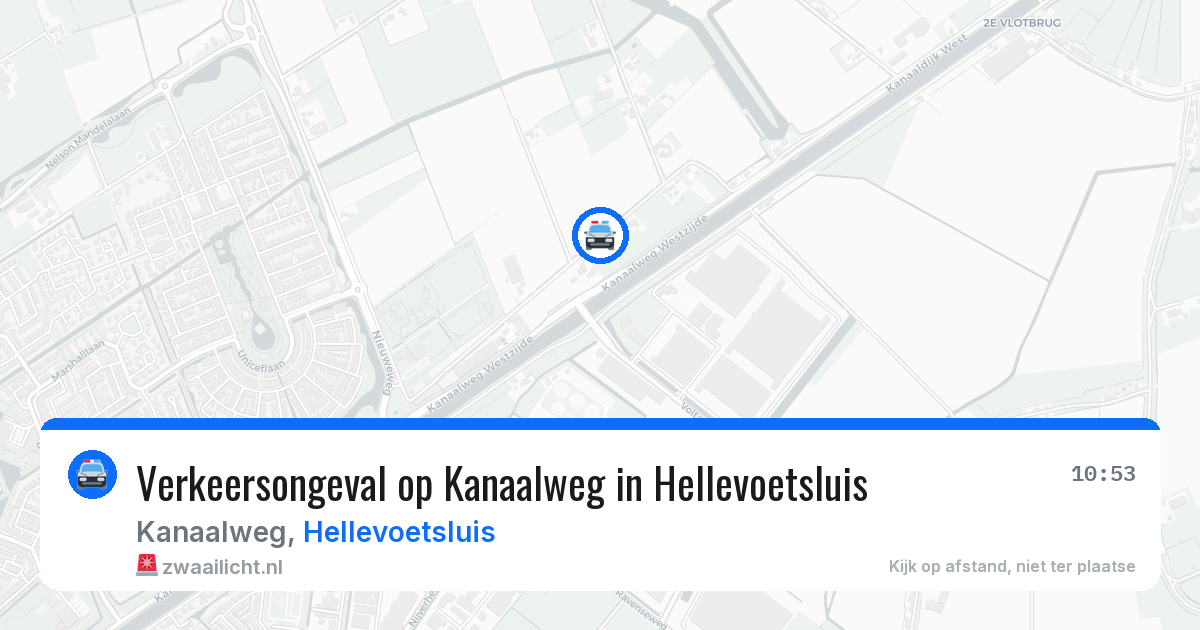 Verkeersongeval op Kanaalweg in Hellevoetsluis — 26 jun 2026