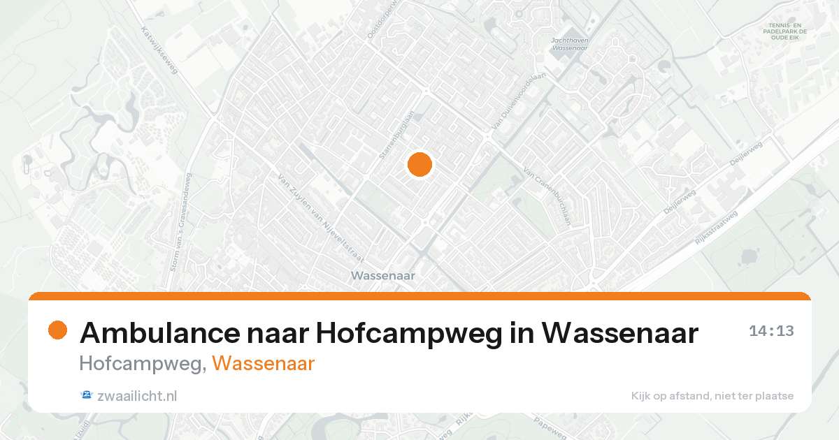 Ambulance naar Hofcampweg in Wassenaar — 16 aug 2026
