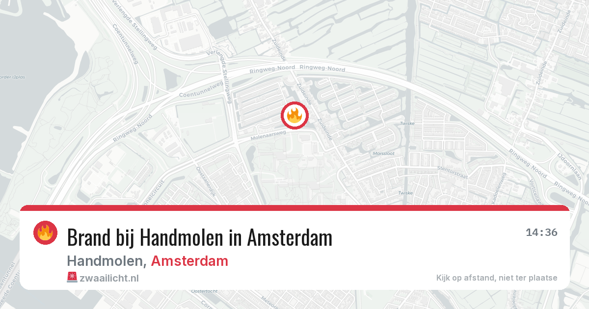 Brand bij Handmolen in Amsterdam — 21 mei 2026