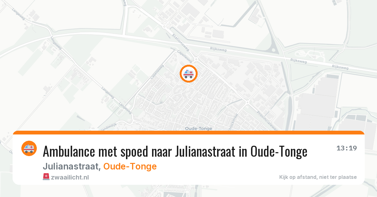 Ambulance met spoed naar Julianastraat in Oude-Tonge — 21 jul 2026
