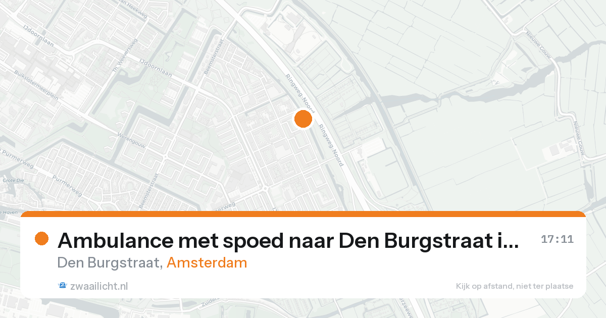 Ambulance met spoed naar Den Burgstraat in Amsterdam — 20 aug 2026