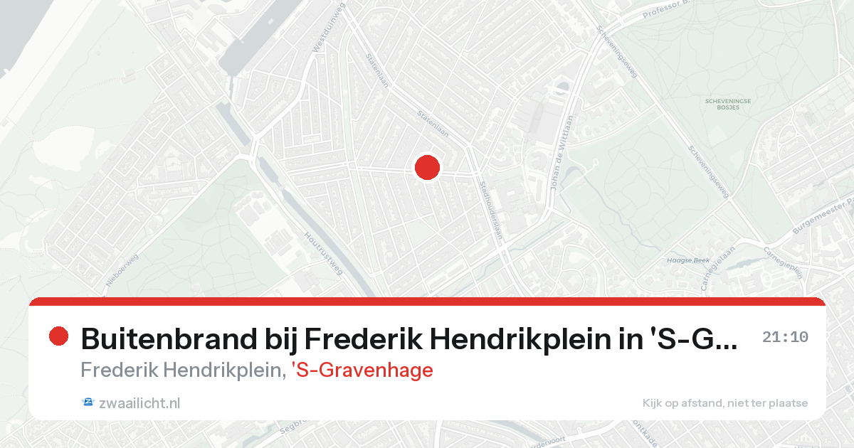 Buitenbrand bij Frederik Hendrikplein in 'S-Gravenhage — 23 aug 2026