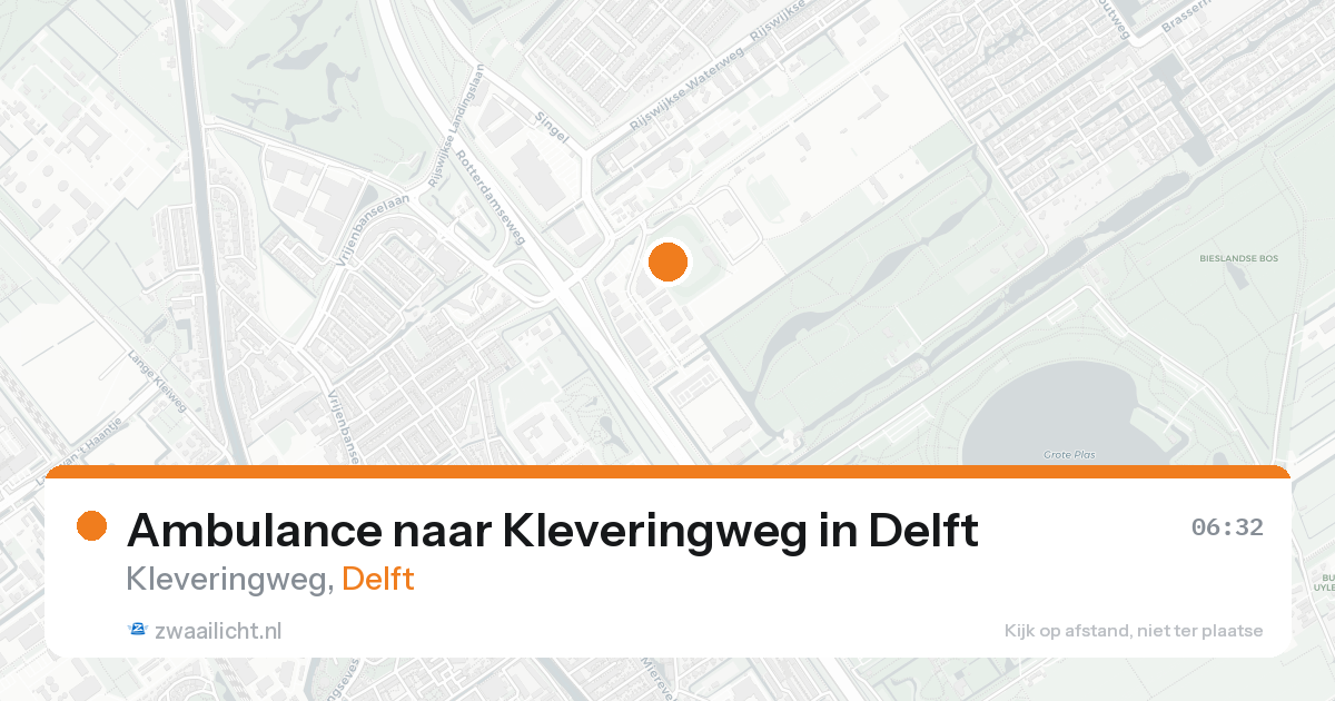 Ambulance naar Kleveringweg in Delft — 16 aug 2026