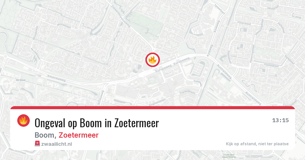 Ongeval op Boom in Zoetermeer — 18 jul 2026