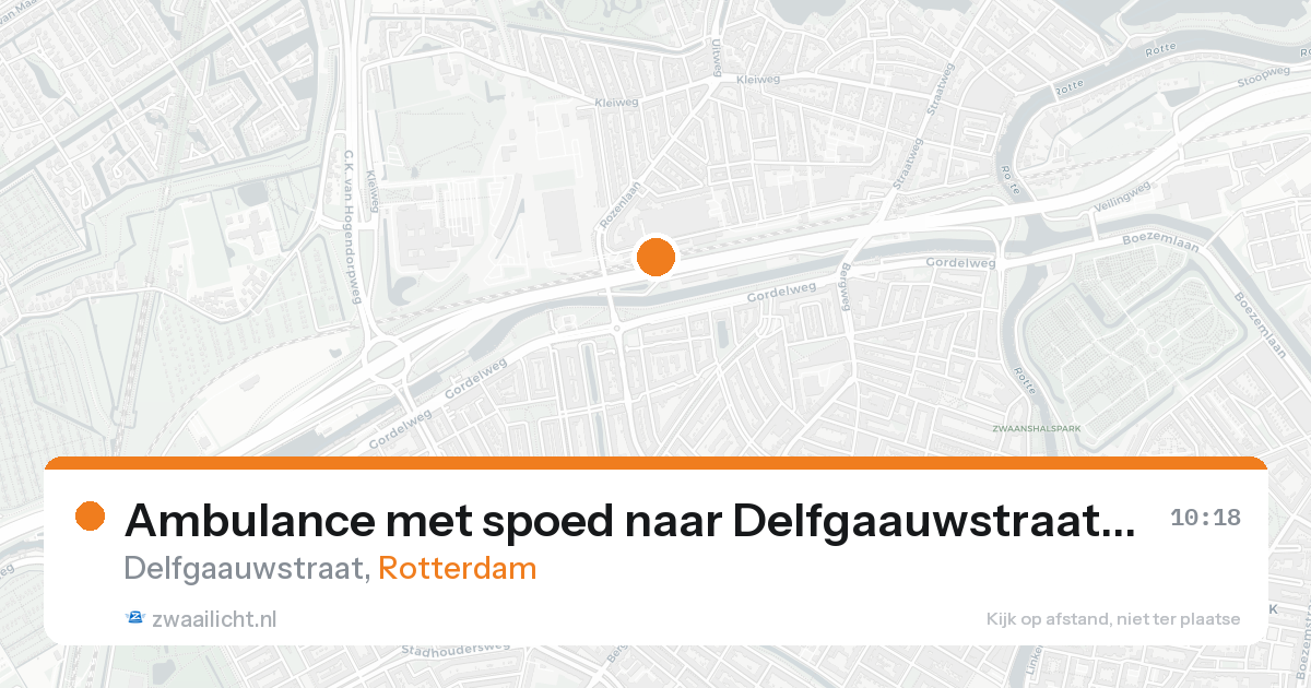 Ambulance met spoed naar Delfgaauwstraat in Rotterdam — 23 aug 2026