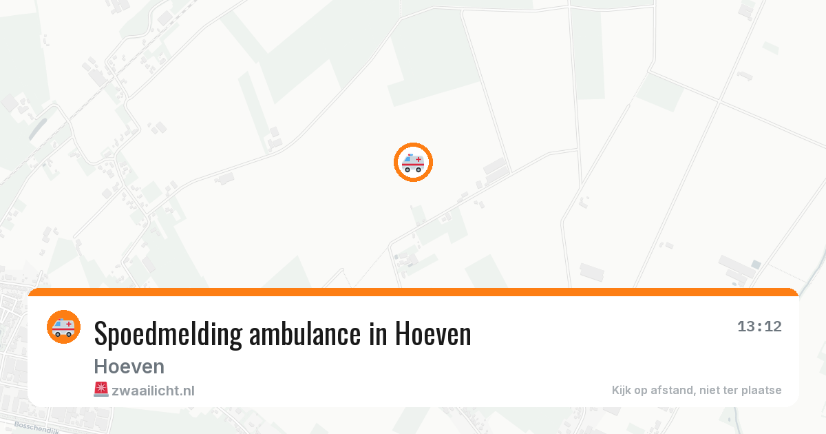 Spoedmelding ambulance in Hoeven — 12 aug 2026