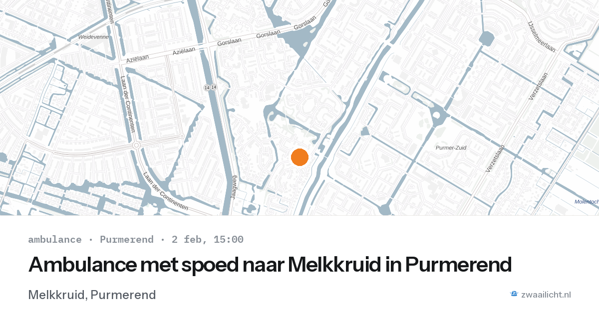 Ambulance met spoed naar Melkkruid in Purmerend — 2 feb 2026