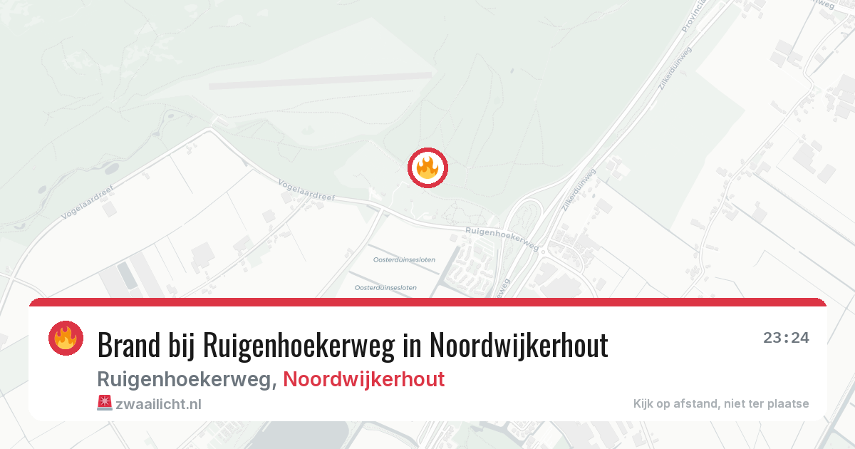 Brand bij Ruigenhoekerweg in Noordwijkerhout — 2 aug 2026