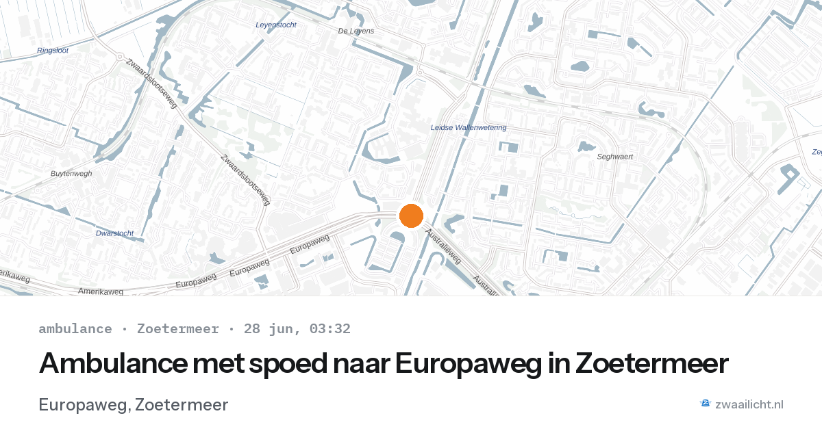 Ambulance met spoed naar Europaweg in Zoetermeer — 28 jun 2026