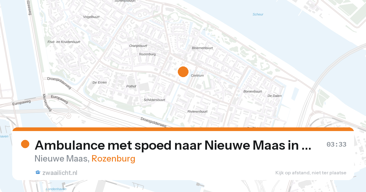 Ambulance met spoed naar Nieuwe Maas in Rozenburg — 20 jul 2026