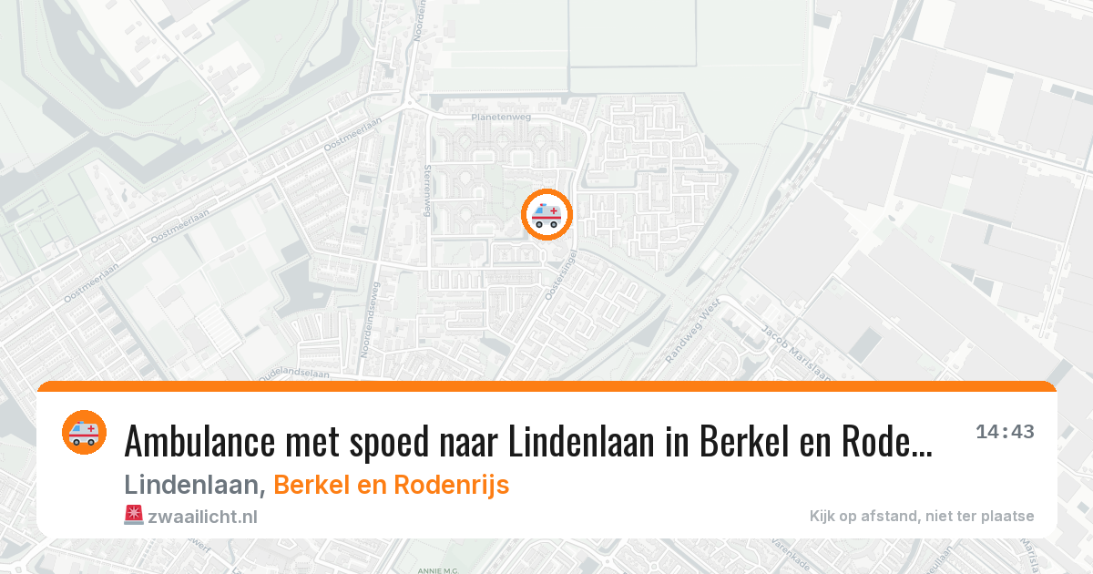 Ambulance met spoed naar Lindenlaan in Berkel en Rodenrijs — 9 mei 2026