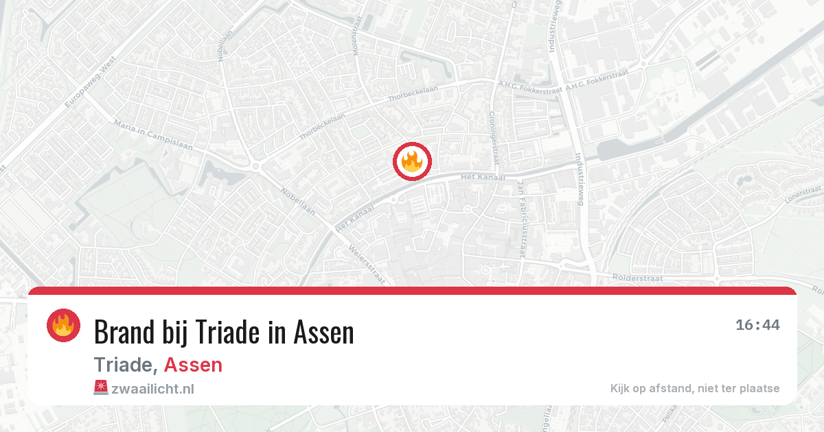Brand bij Triade in Assen — 10 aug 2026