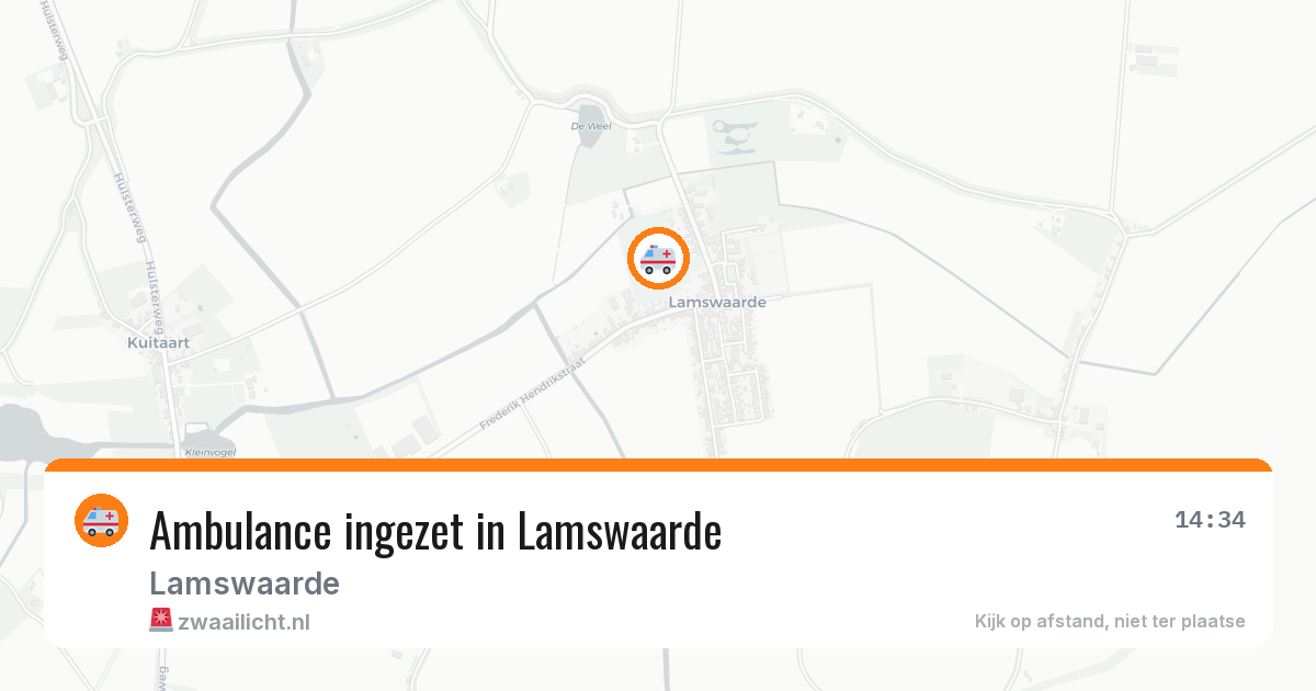 Ambulance ingezet in Lamswaarde — 14 aug 2026