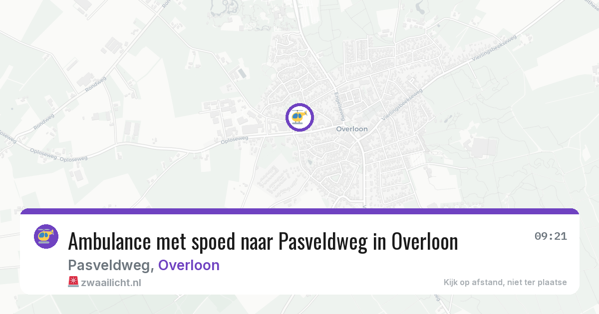 Ambulance met spoed naar Pasveldweg in Overloon — 21 apr 2026