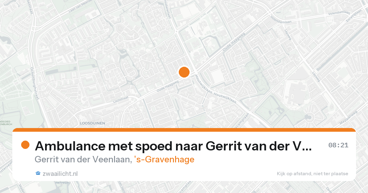 Ambulance met spoed naar Gerrit van der Veenlaan in 's-Gravenhage — 20 aug 2026