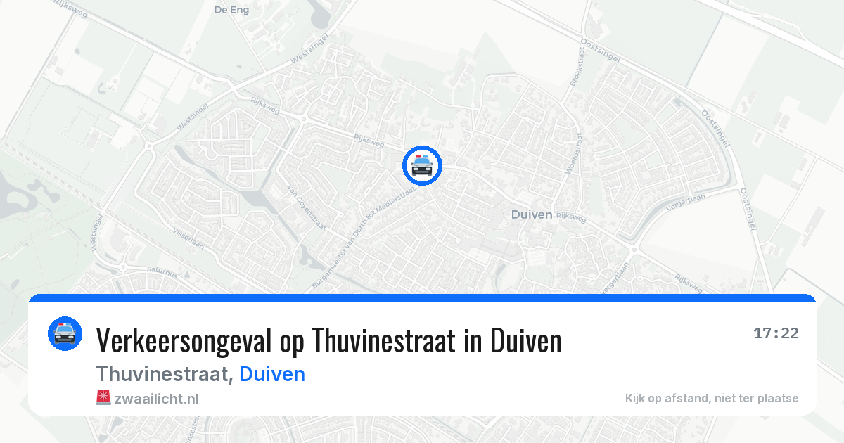 Verkeersongeval op Thuvinestraat in Duiven — 16 apr 2026