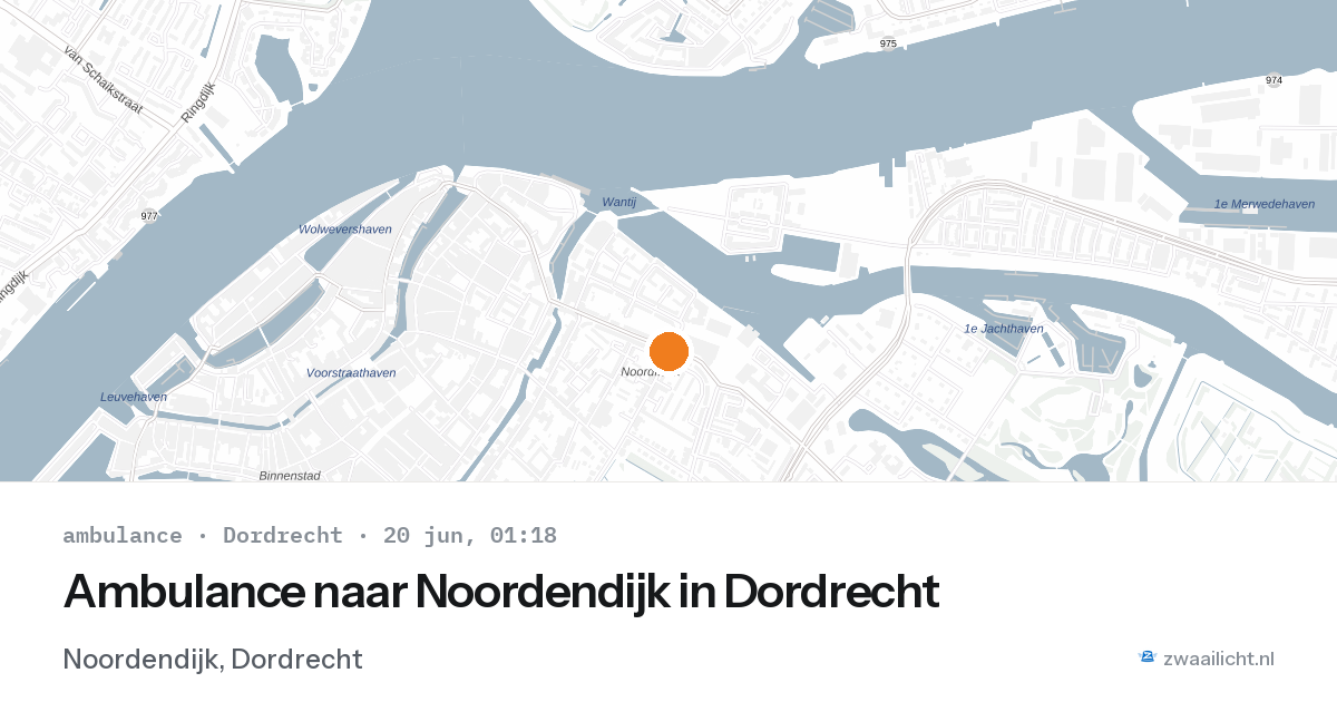 Ambulance naar Noordendijk in Dordrecht — 19 jun 2026