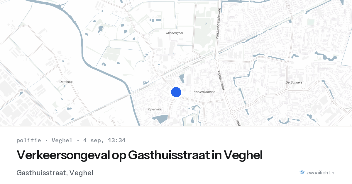 Verkeersongeval op Gasthuisstraat in Veghel — 4 sep 2026