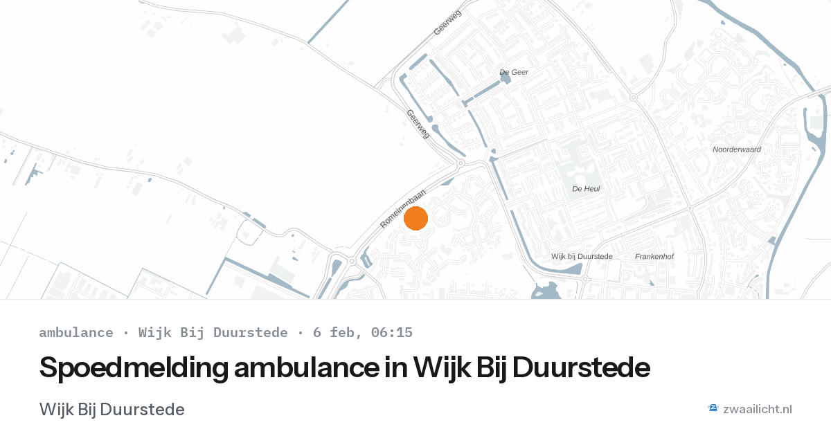 Spoedmelding ambulance in Wijk Bij Duurstede — 6 feb 2026