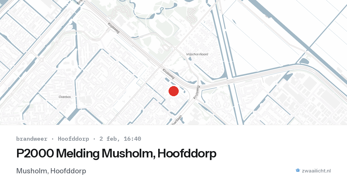 P2000 Melding Musholm, Hoofddorp — 2 feb 2026