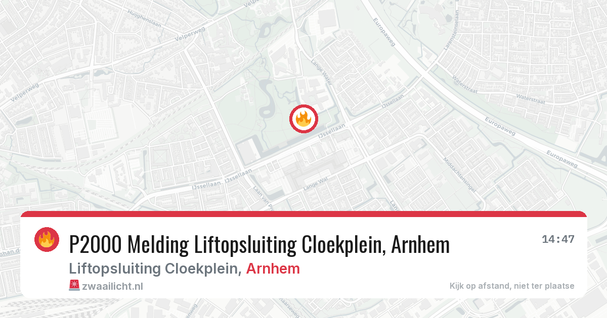 P2000 Melding Liftopsluiting Cloekplein, Arnhem — 8 feb 2026