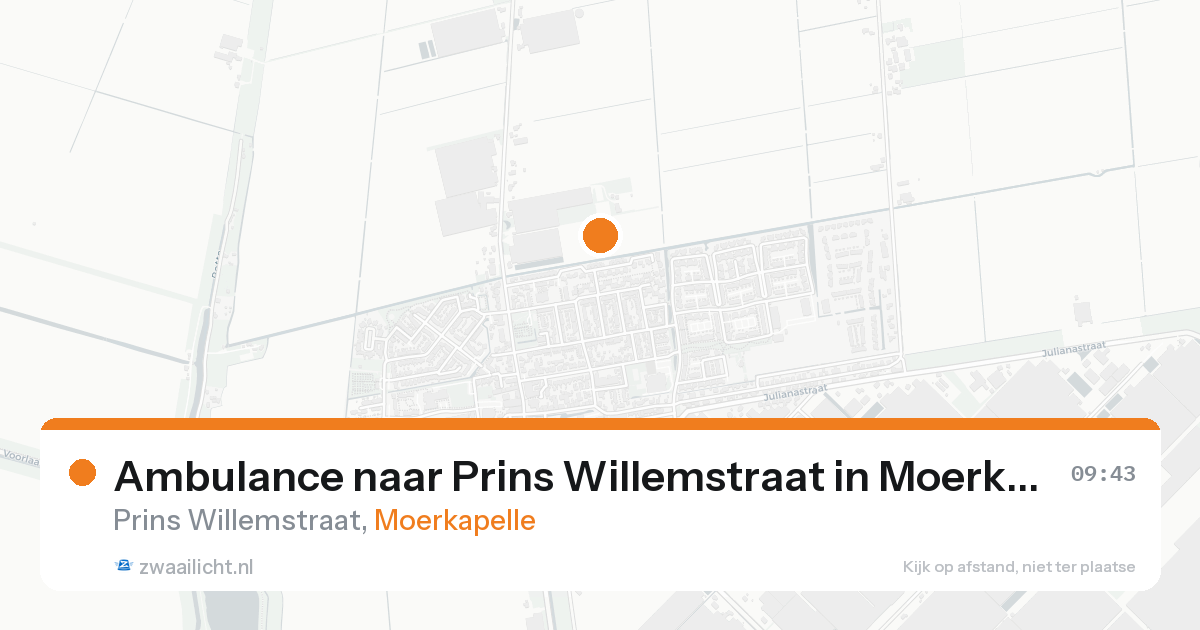 Ambulance naar Prins Willemstraat in Moerkapelle — 20 aug 2026