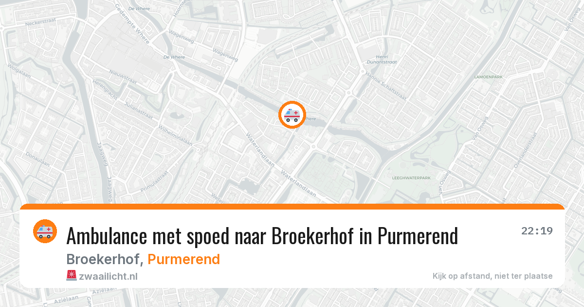 Ambulance met spoed naar Broekerhof in Purmerend — 1 aug 2026