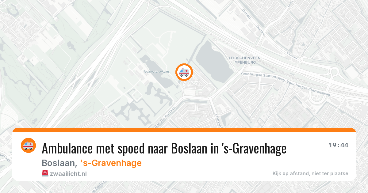 Ambulance met spoed naar Boslaan in 's-Gravenhage — 19 jul 2026