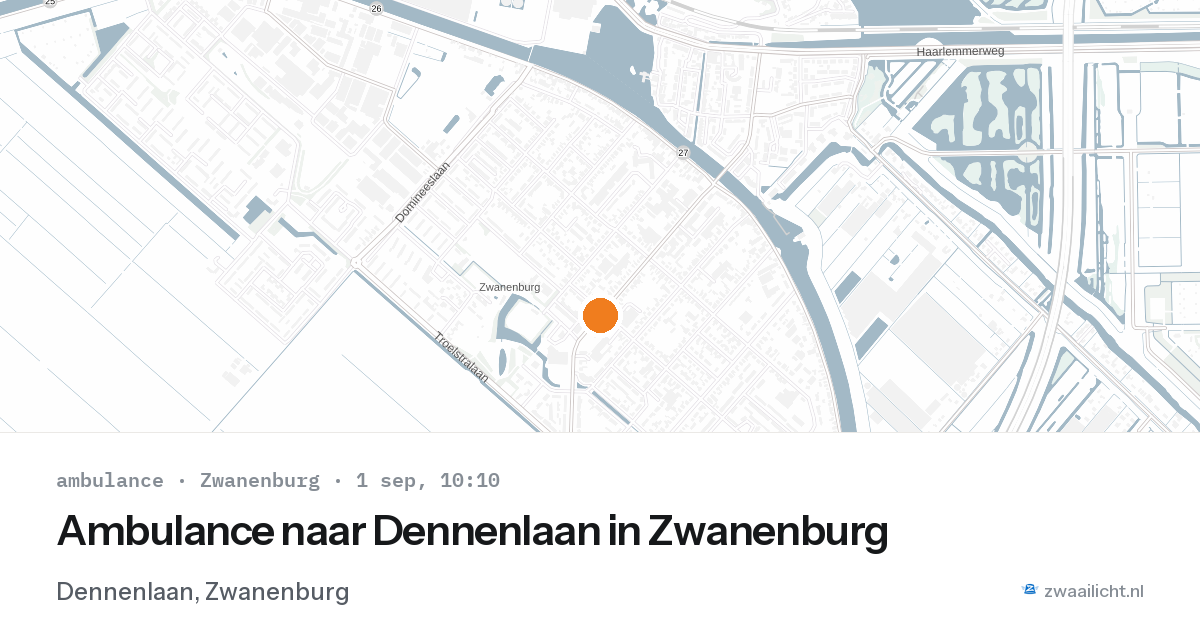 Ambulance naar Dennenlaan in Zwanenburg — 1 sep 2026
