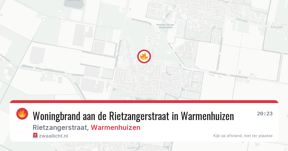 Woningbrand aan de Rietzangerstraat in Warmenhuizen — 2 jul 2026